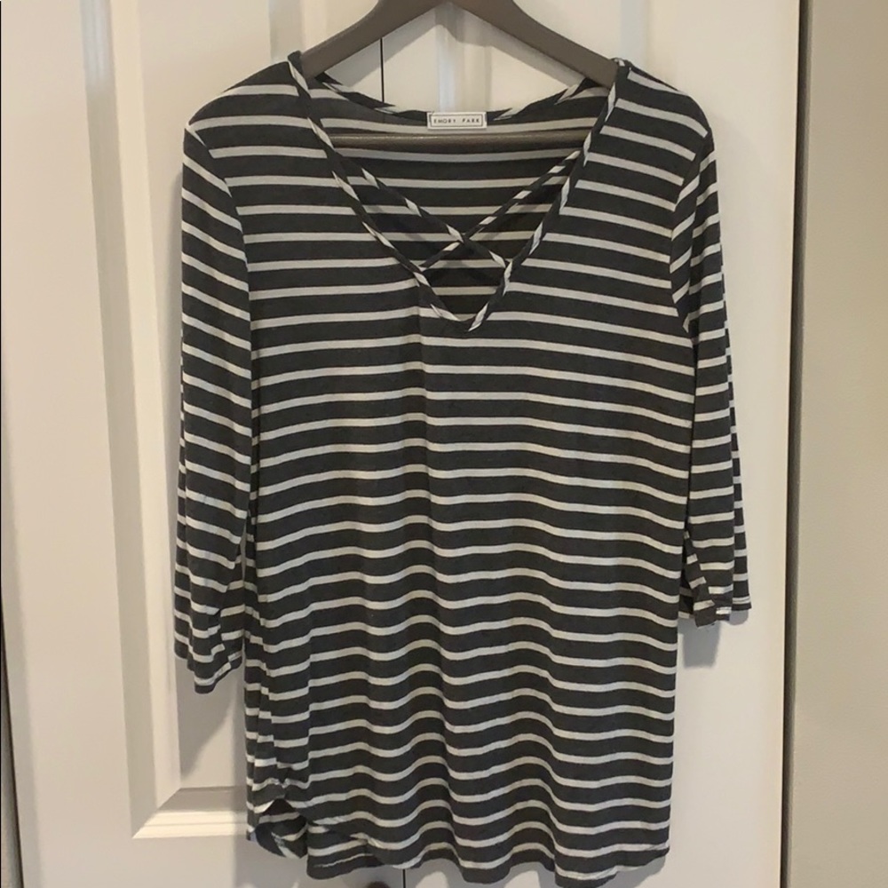 Gray striped shirt